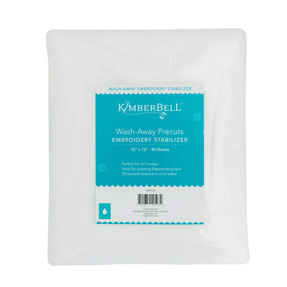 Wash-Away Precuts Designers: Kim Christopherson, KimberBell Embroidery Stabilizer, 12″ x 10″, 40ct